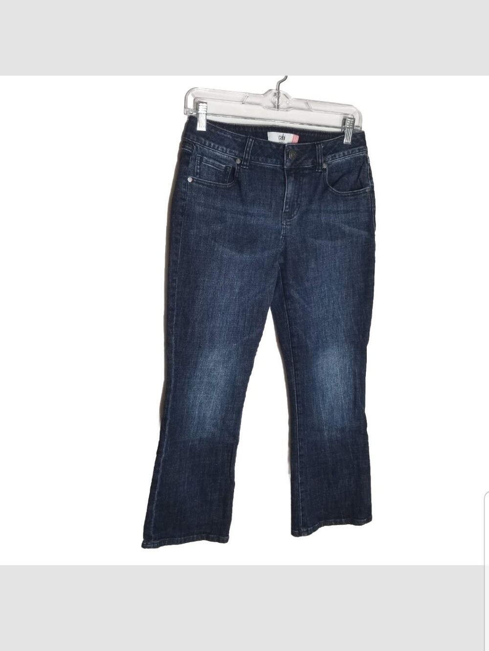 Cabi Kick Back Kick Flare Jeans Women's Sz 2 Crop Style 6703 Stretch Blue Denim
